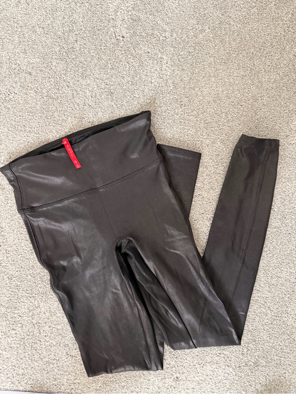 SPANX Black Faux Leather Leggings